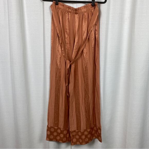 Victoria’s Secret Orange Rust Wide Leg Satin Lounge Pants Sz.S NWT - Picture 4 of 15